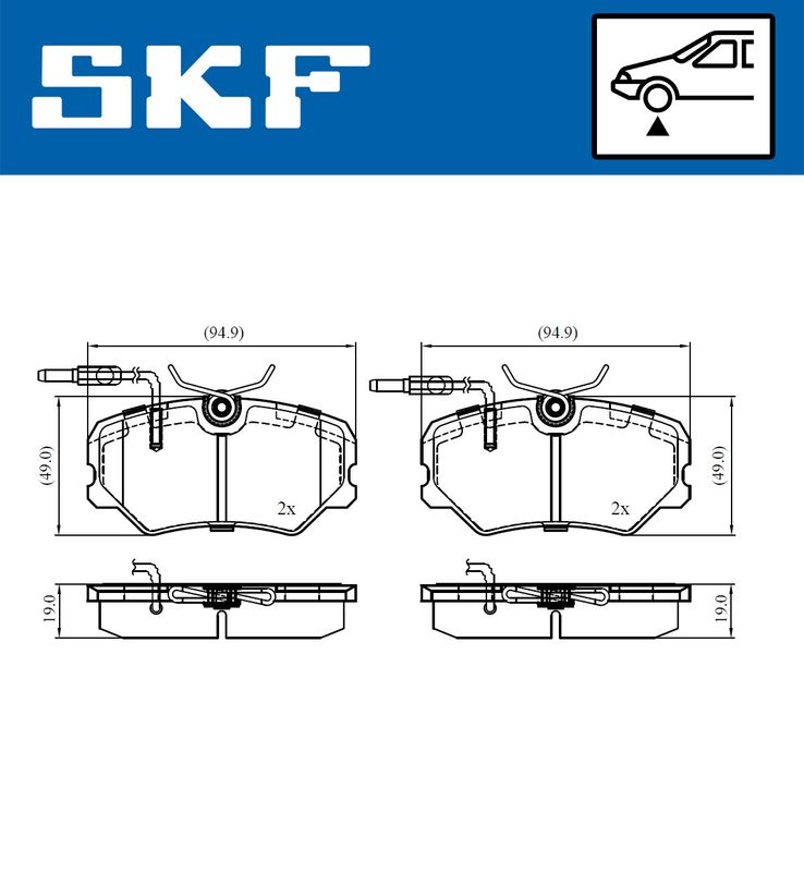 K Braking Disc Brake Brake Pad Set SKF VKBP 81033 E Fits Citroen